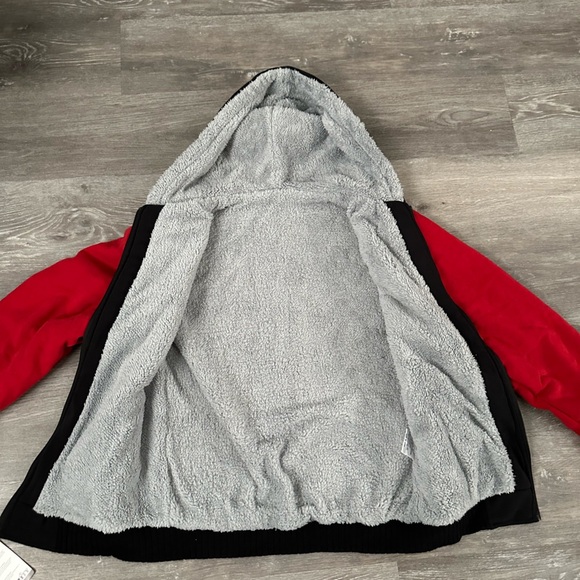 ZITY Fleece Jacket Hoodie for Women / Sweatshirt Heavy Hoodie Navy & Red, SZ Med - Picture 8 of 12